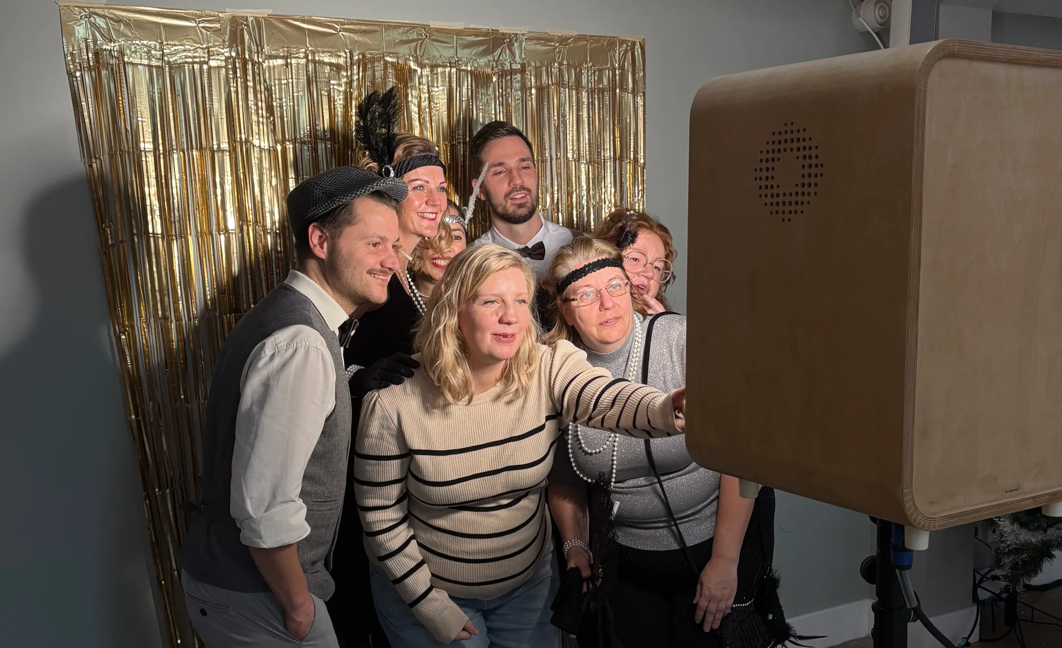 Photobooth in gebruik op bedrijfsevenement